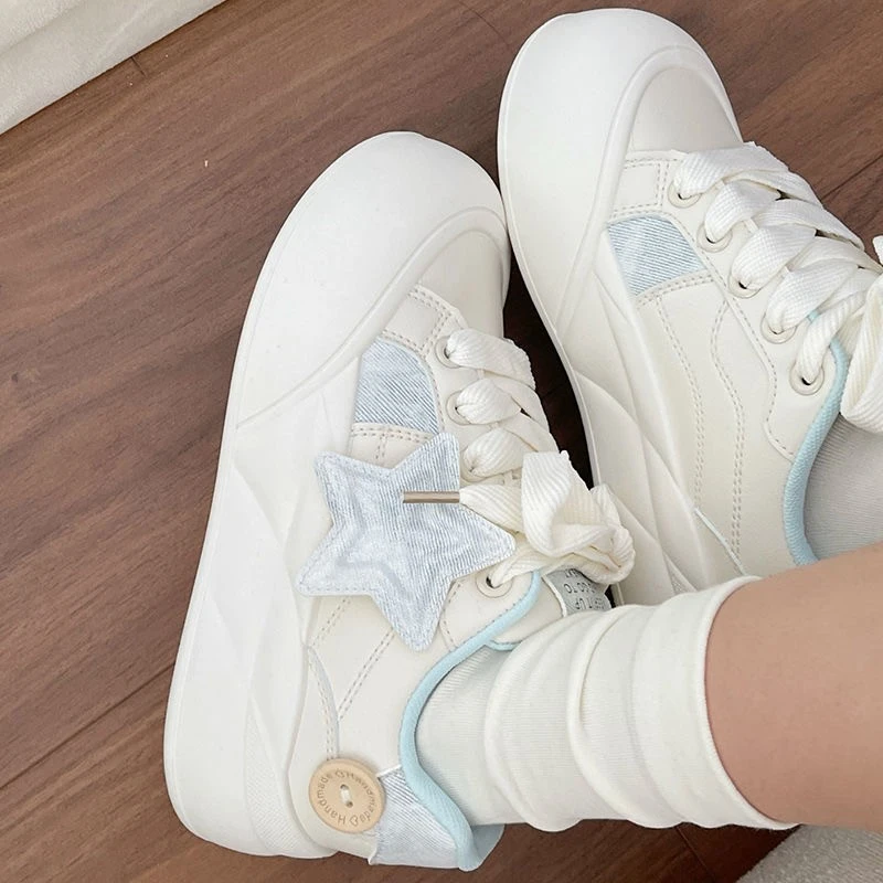 浅口拼色时尚休闲鞋厚底女鞋韩版鞋子薄款ins学生透气