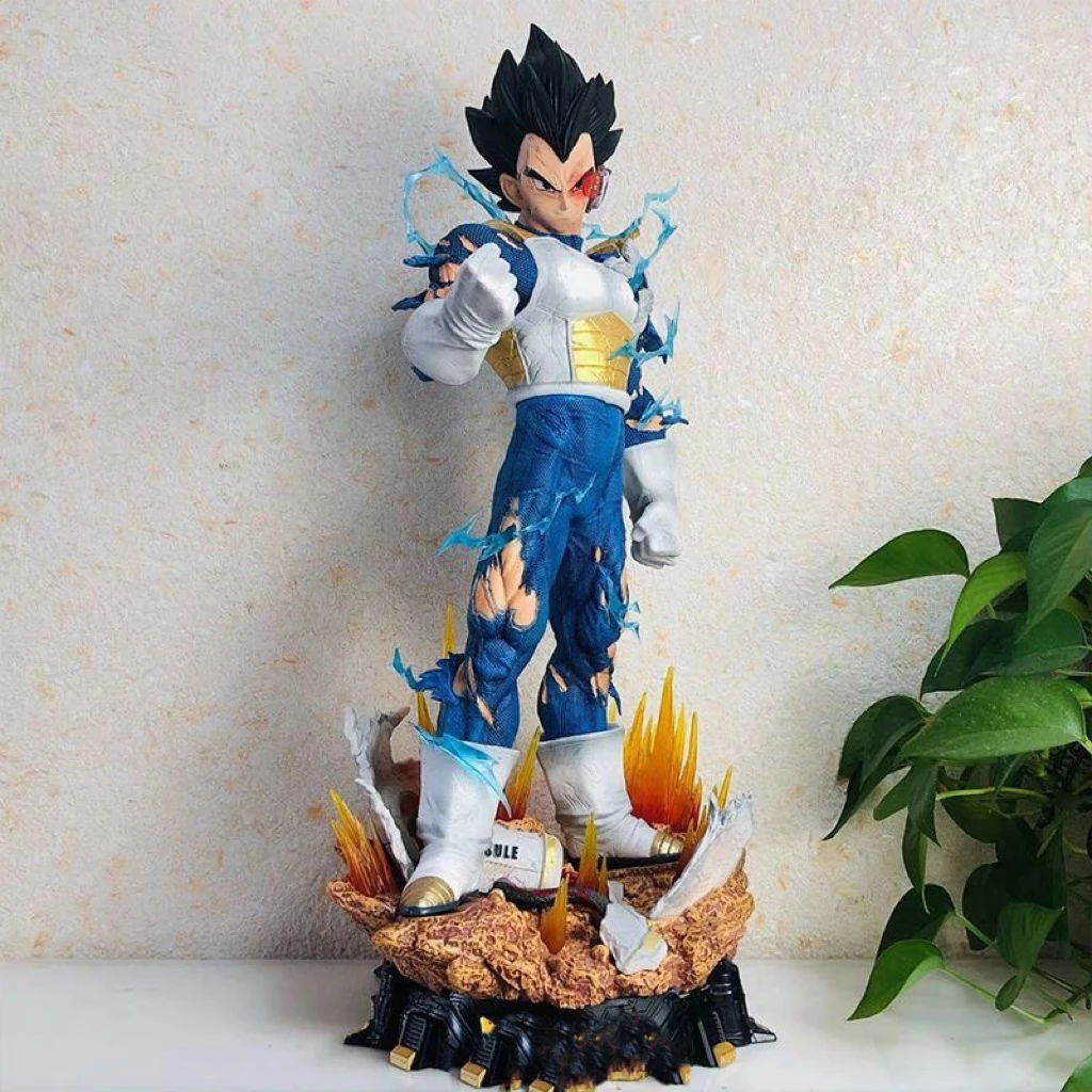 七龙珠手办赛亚人LX贝吉塔三头雕地台发光动漫模型摆件雕像