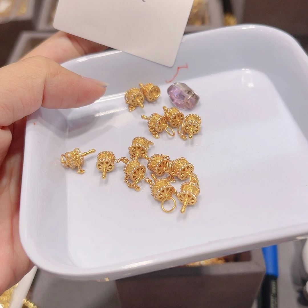 紫晶珠宝半成品银S925镀金镶嵌37