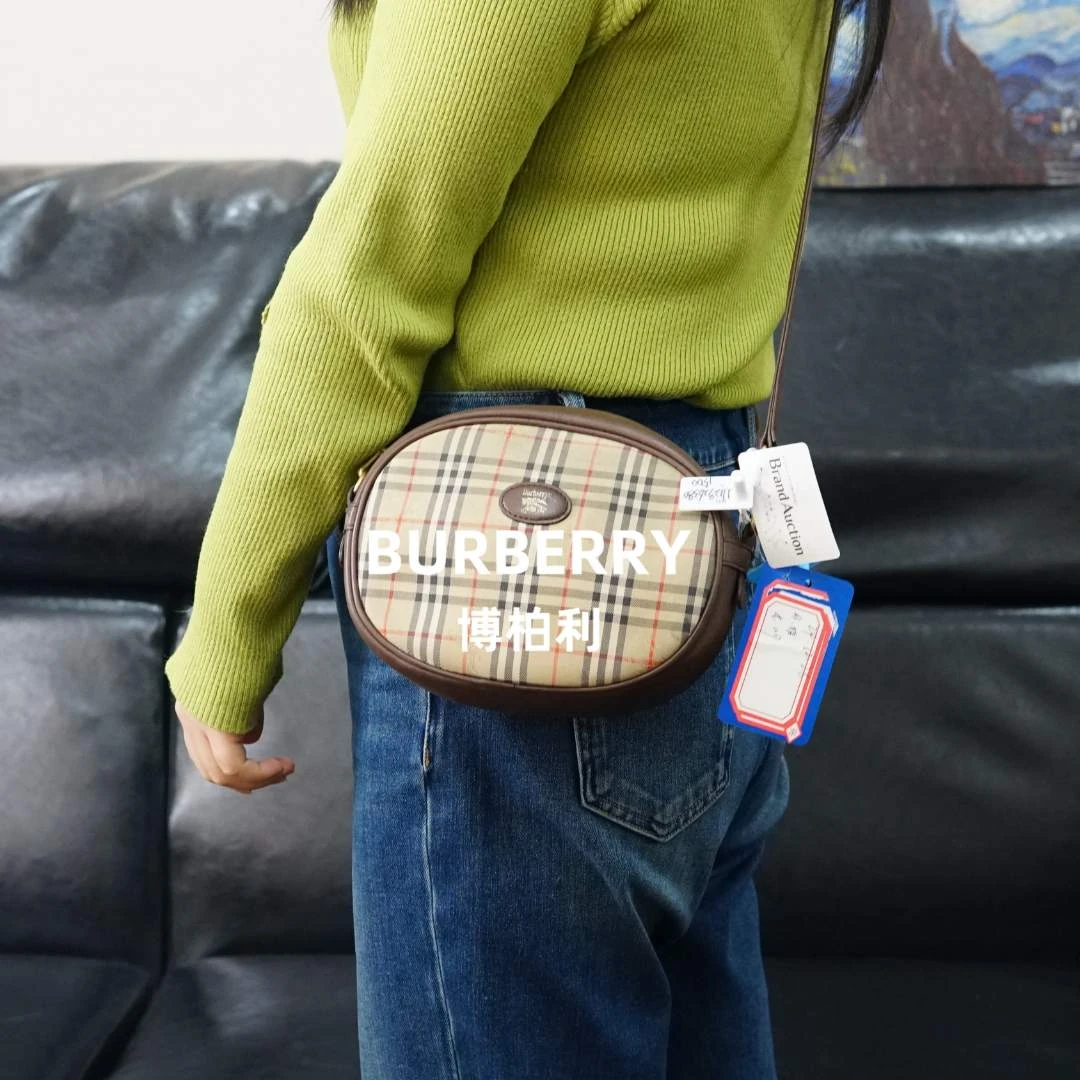 95新 BURBERRY/博柏利 巴宝莉/格纹斜挎包/FYJJ12926380/6380