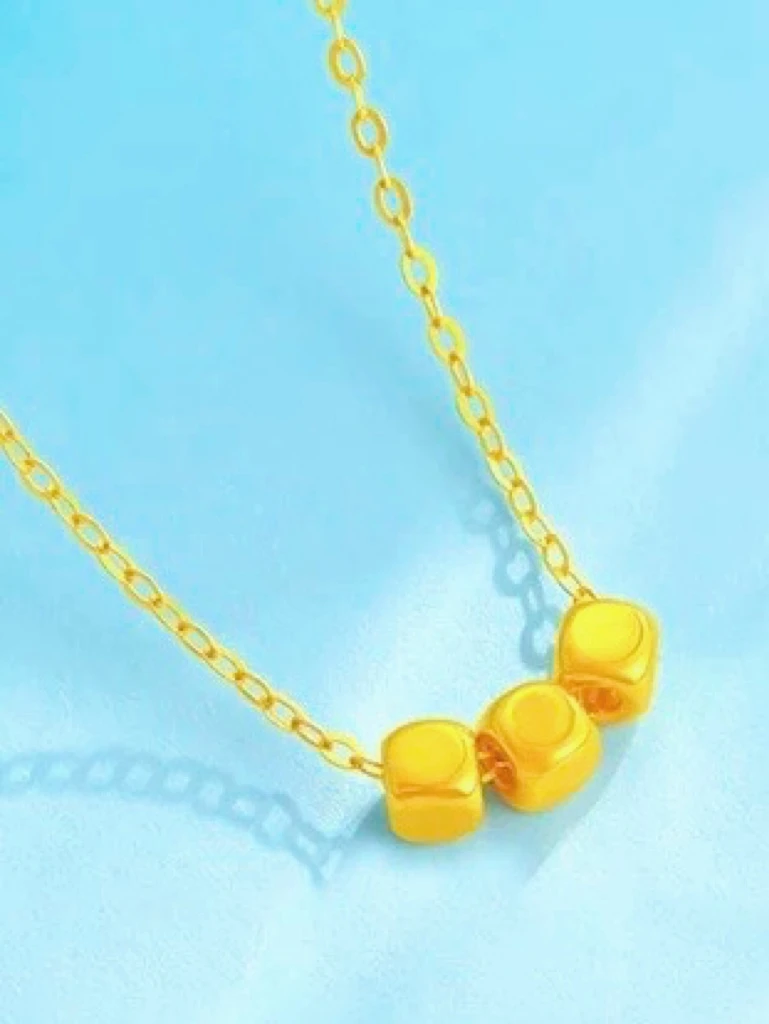 明牌珠宝足金小方糖配件