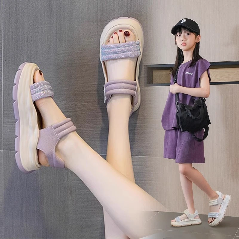 女童凉鞋2025夏季新款软底时尚运动中大童网红公主儿童鞋子沙滩鞋