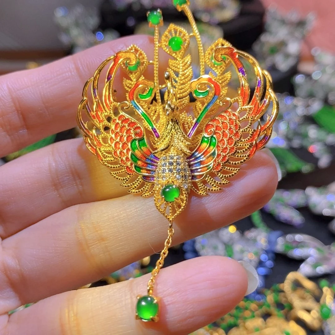 吊坠(不含链)银S925镶嵌翡翠