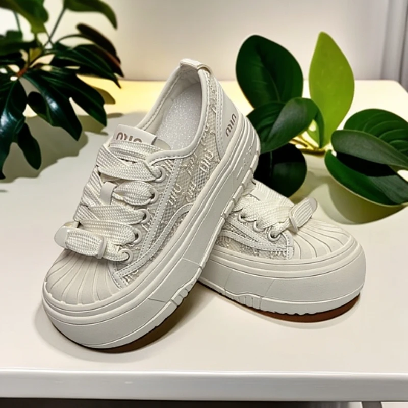 D11-8米D10-7杏/1602小白鞋厚底透气夏季休闲板鞋休闲鞋