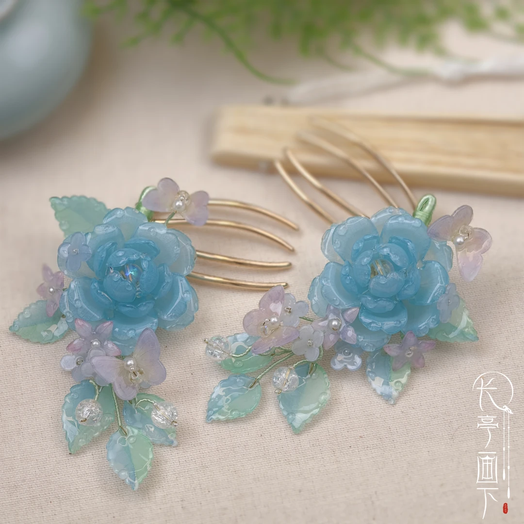 [热缩花对钗合集]原创手作国风新中式发钗仙气日常发簪东方美学