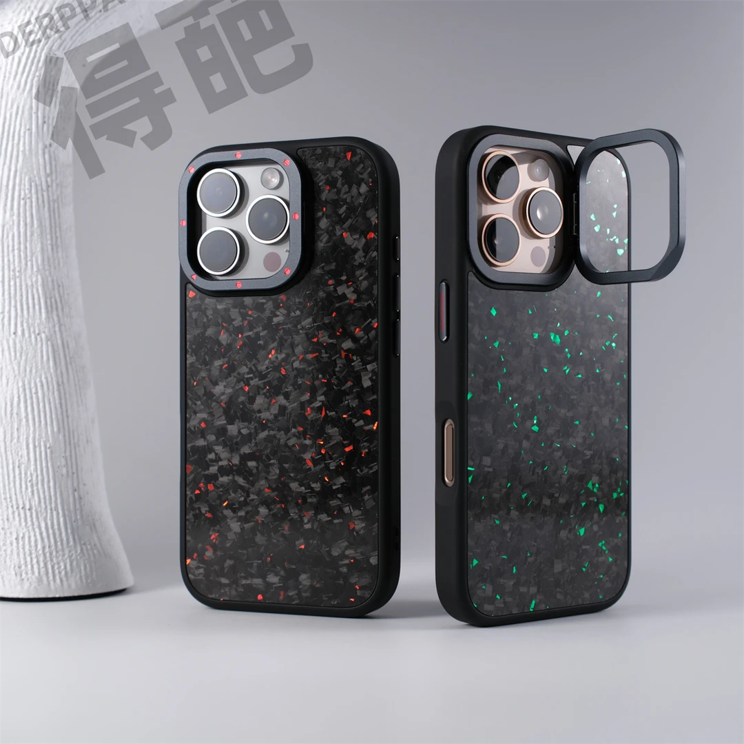 得葩锻造碳纤维镜头支架苹果16promax磁吸手机壳iPhone15保护壳
