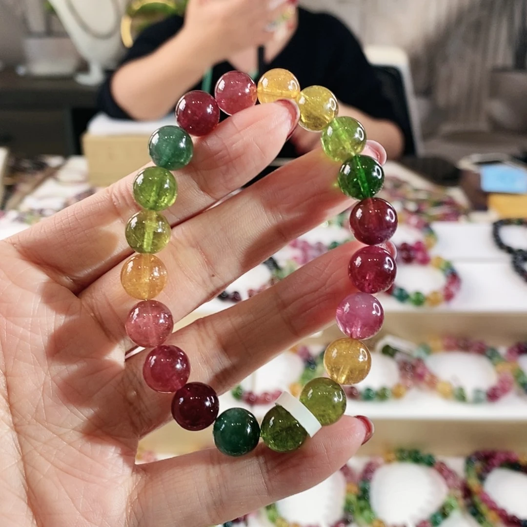 碧玺手串未镶嵌G2401单圈颜色微差