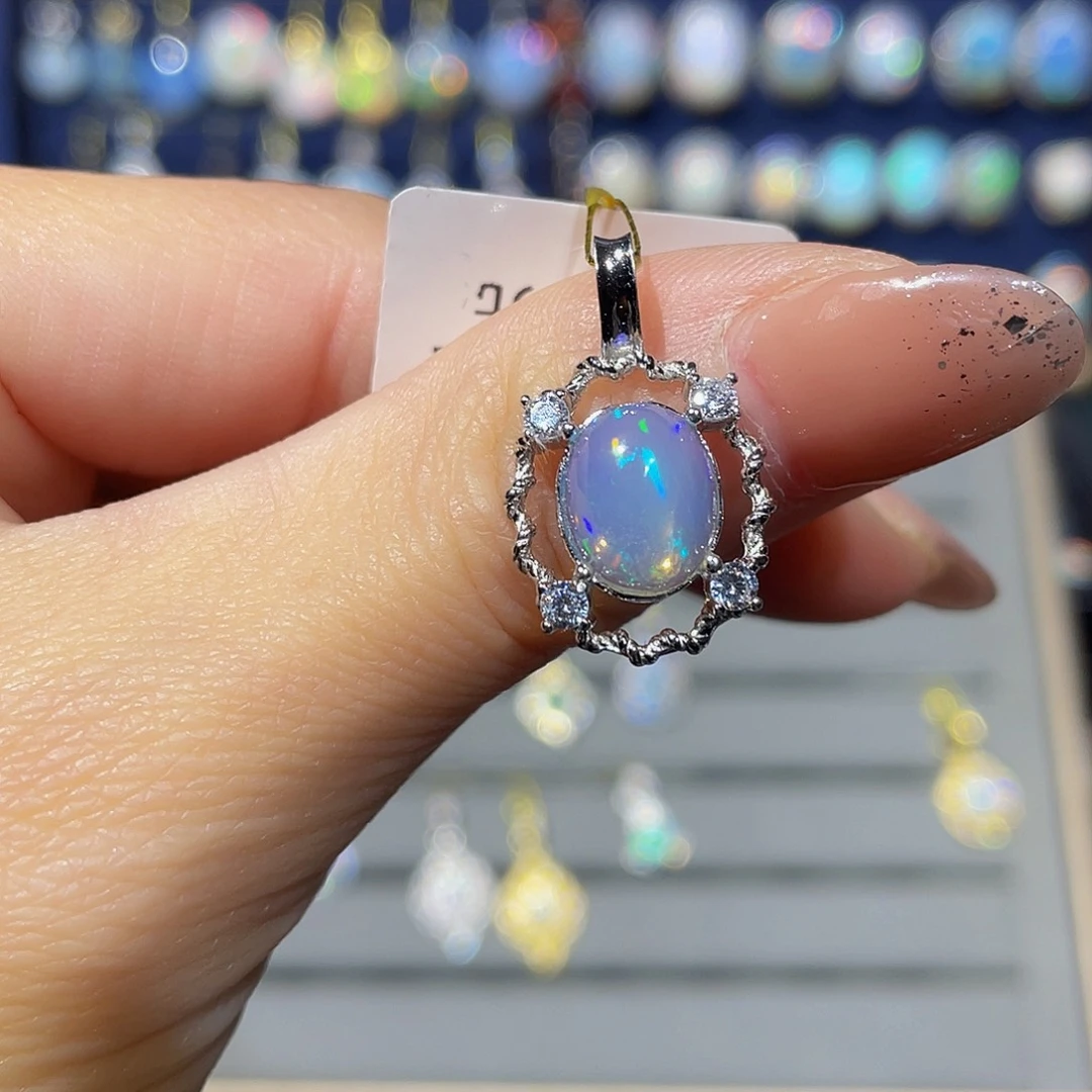 欧泊欧泊吊坠银S925镶嵌清*～