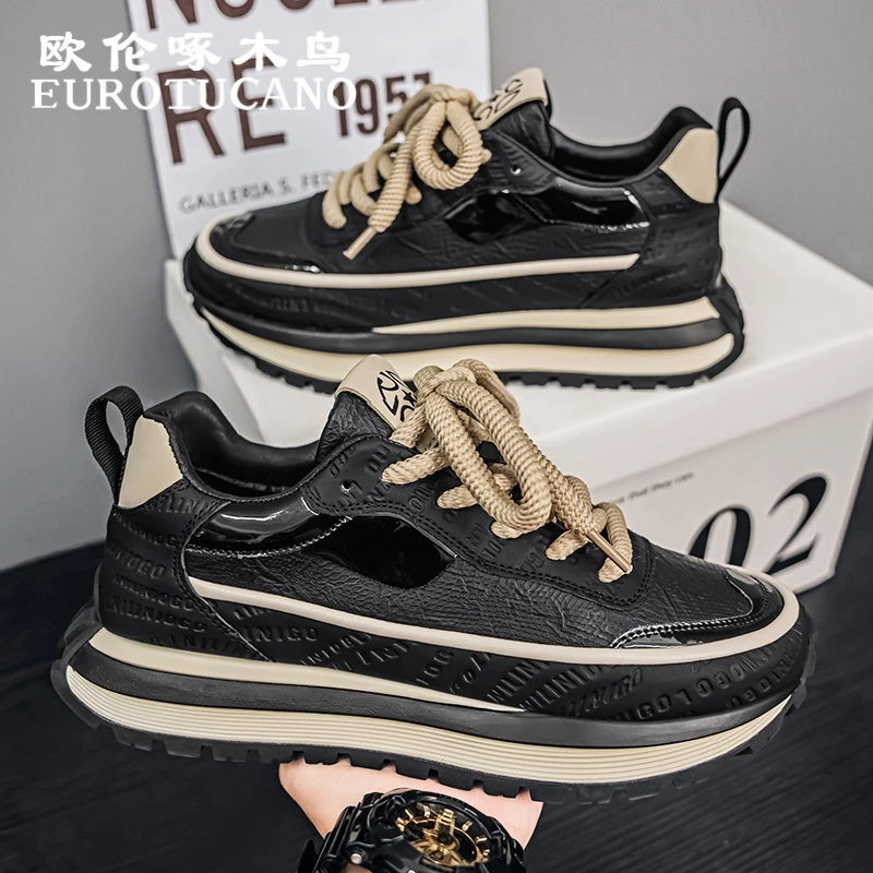 欧伦啄木鸟EUROTUCANO男鞋冬季休闲厚底潮鞋子男款运动时尚老爹鞋
