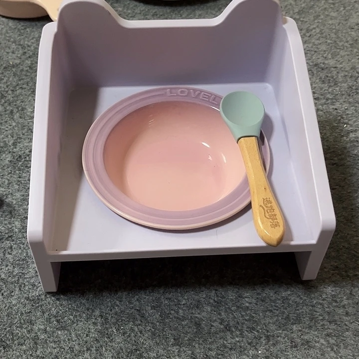 陶陶瓷碗带架子送勺子