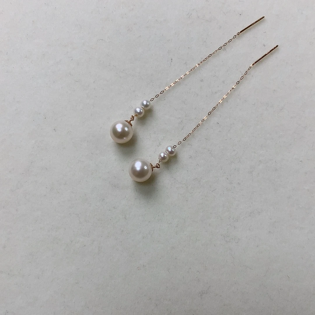 18K金镶嵌耳饰淡水珍珠