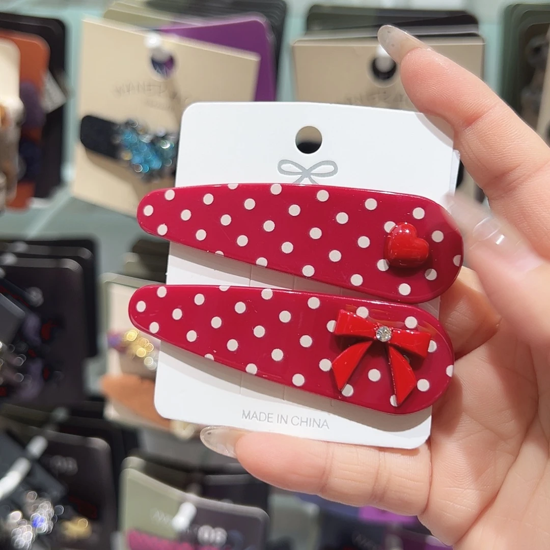 非金属红色波点蝴蝶结掰掰