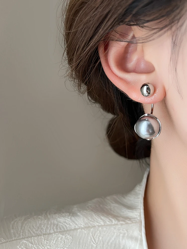 【气质款】设计感日韩银色耳环圆脸耳饰耳扣女原创设计精致复古
