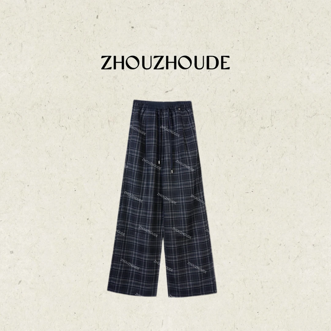 ZHOUZHOUDE【海浪信涵】高支高密复古英伦腔调感高腰百搭窄版直筒裤