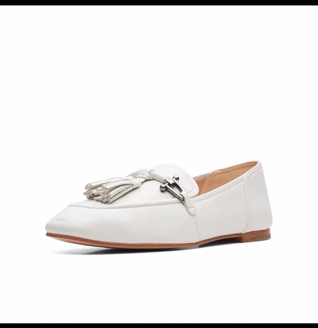 clarks其乐全皮女鞋时尚流苏乐福鞋休闲舒适平底单鞋羊皮26164422