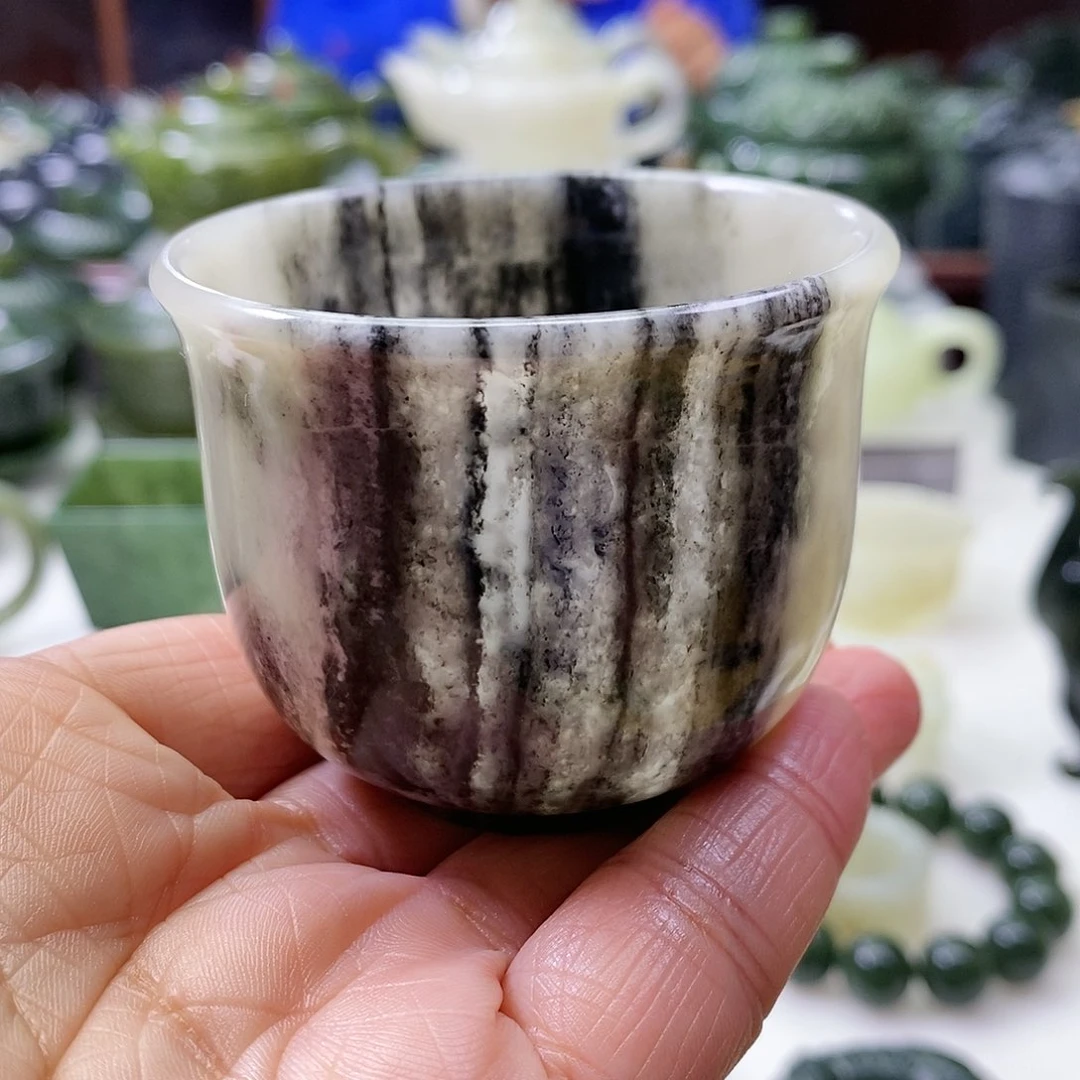 和田玉茶杯未镶嵌