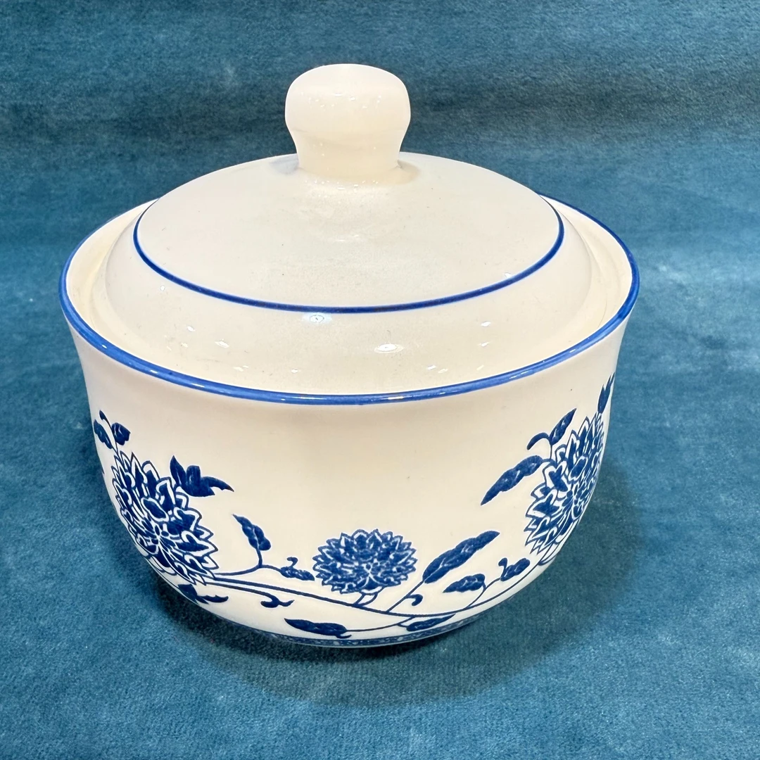 青花调味罐-400ml 送陶瓷勺子 可做炖盅