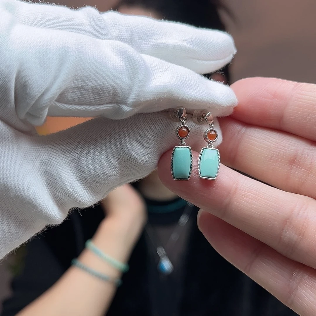 绿松石珠宝奇石银S925镶嵌