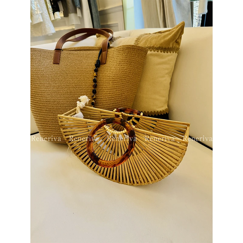 ReneRiva买手店 Riva 手柄度假编织包