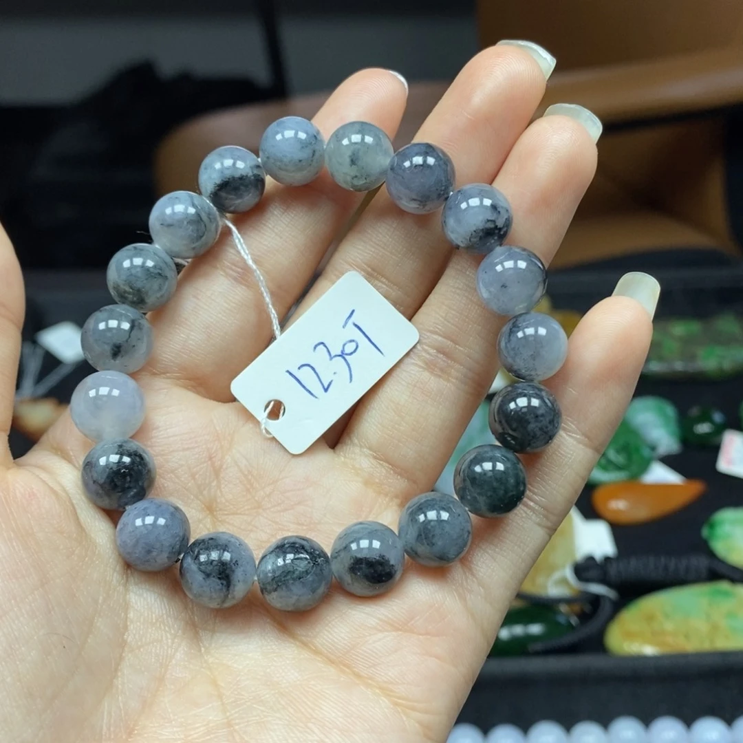 翡翠颈饰未镶嵌乌鸡手串27号