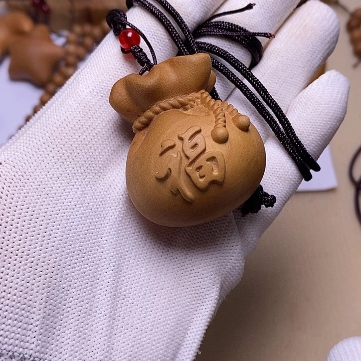 檀香木手串/手链老山檀香雕刻大钱子