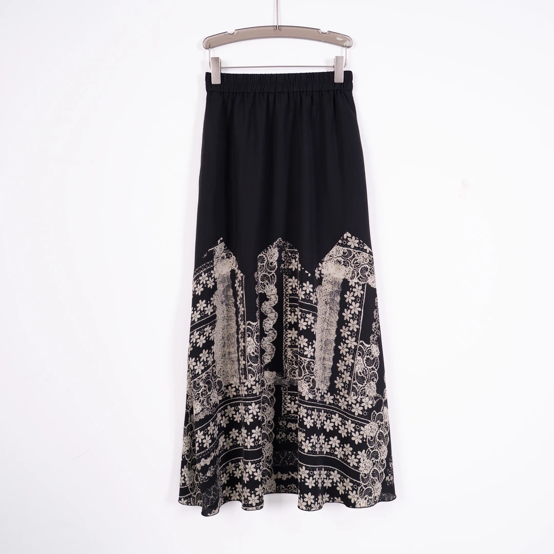 PQ250529夏季新款大码女装复古波西米亚风度假休闲印花百搭半身裙