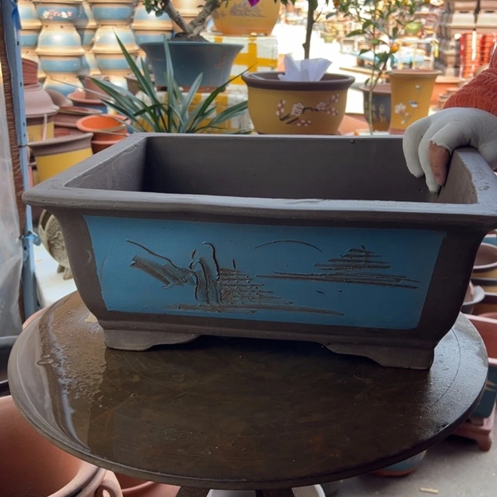 紫砂宜兴紫砂花盆花盆40蓝马槽