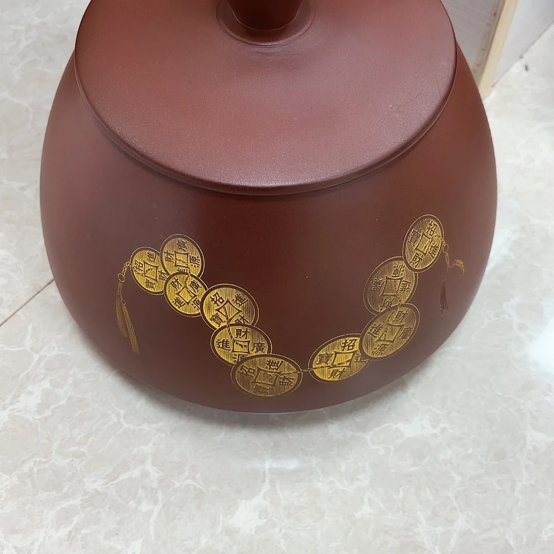 罐钦州坭兴陶微瑕2斤莲子罐