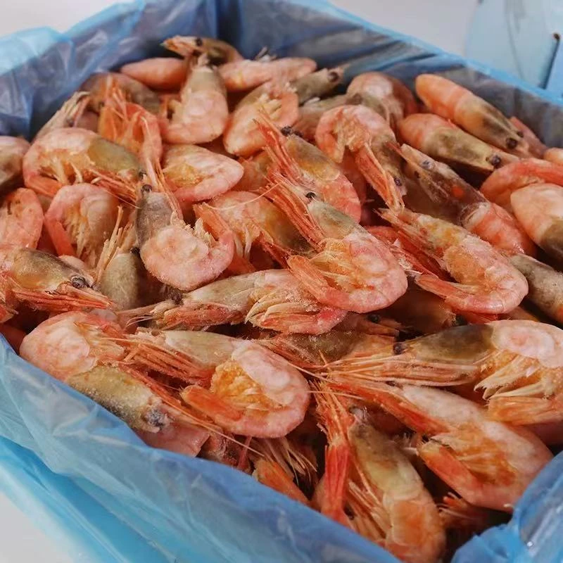 捡漏款海藻甜虾熟冻黑头北极虾净重3斤 解冻即食 90-120