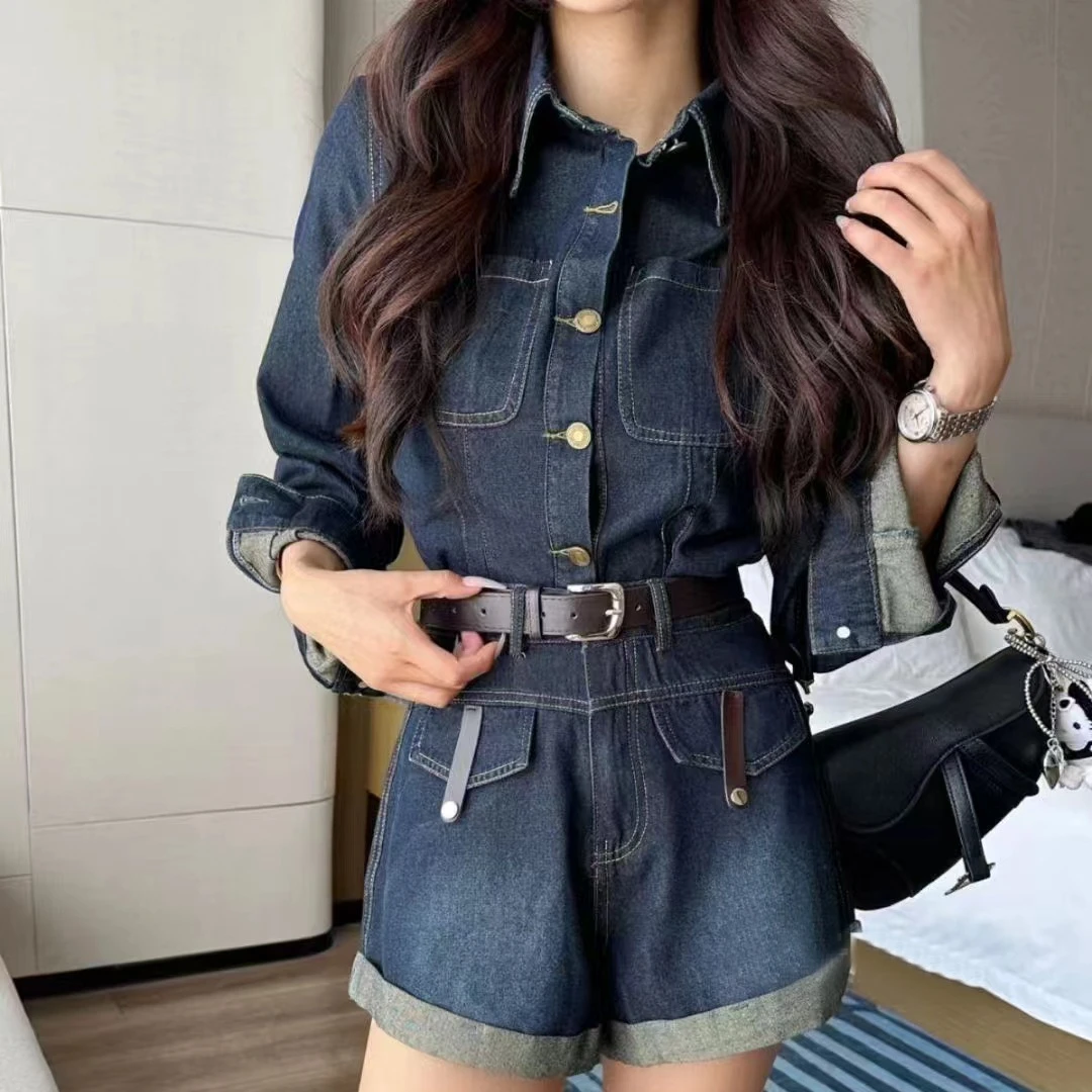 奈沛诗Z2024-483时尚显高减龄休闲牛仔套装