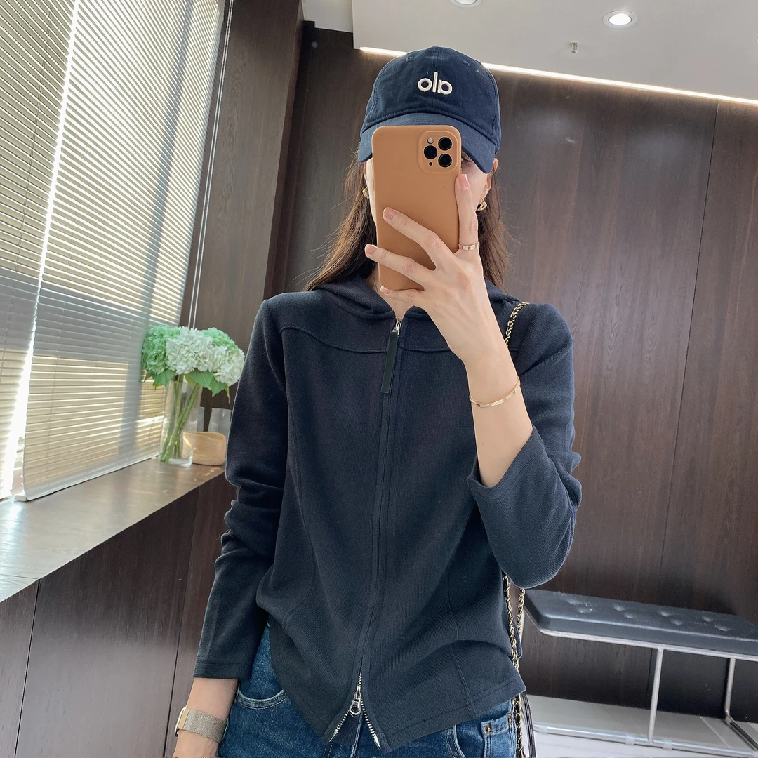 IMFLY金小金自制女装 针织开衫DYW9959秋季休闲简约纯色连帽开衫