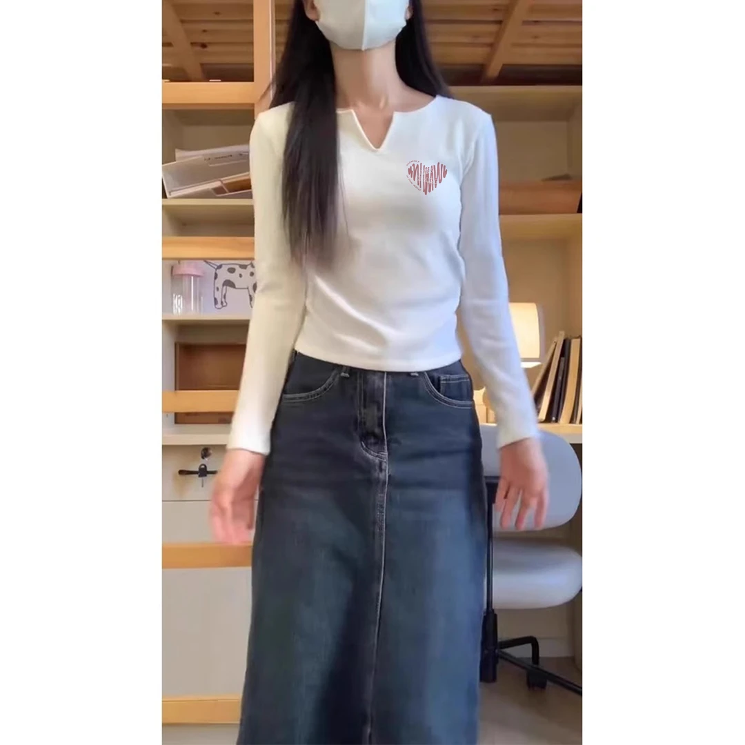女士气质上衣修身显瘦打底衫2025新款秋季早八入秋衣服女装t恤