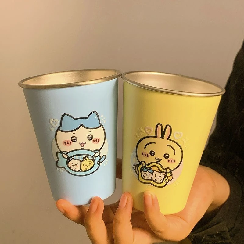 多巴胺chiikawa漱口杯家用304可爱不锈钢高颜值情侣刷牙杯子LQ