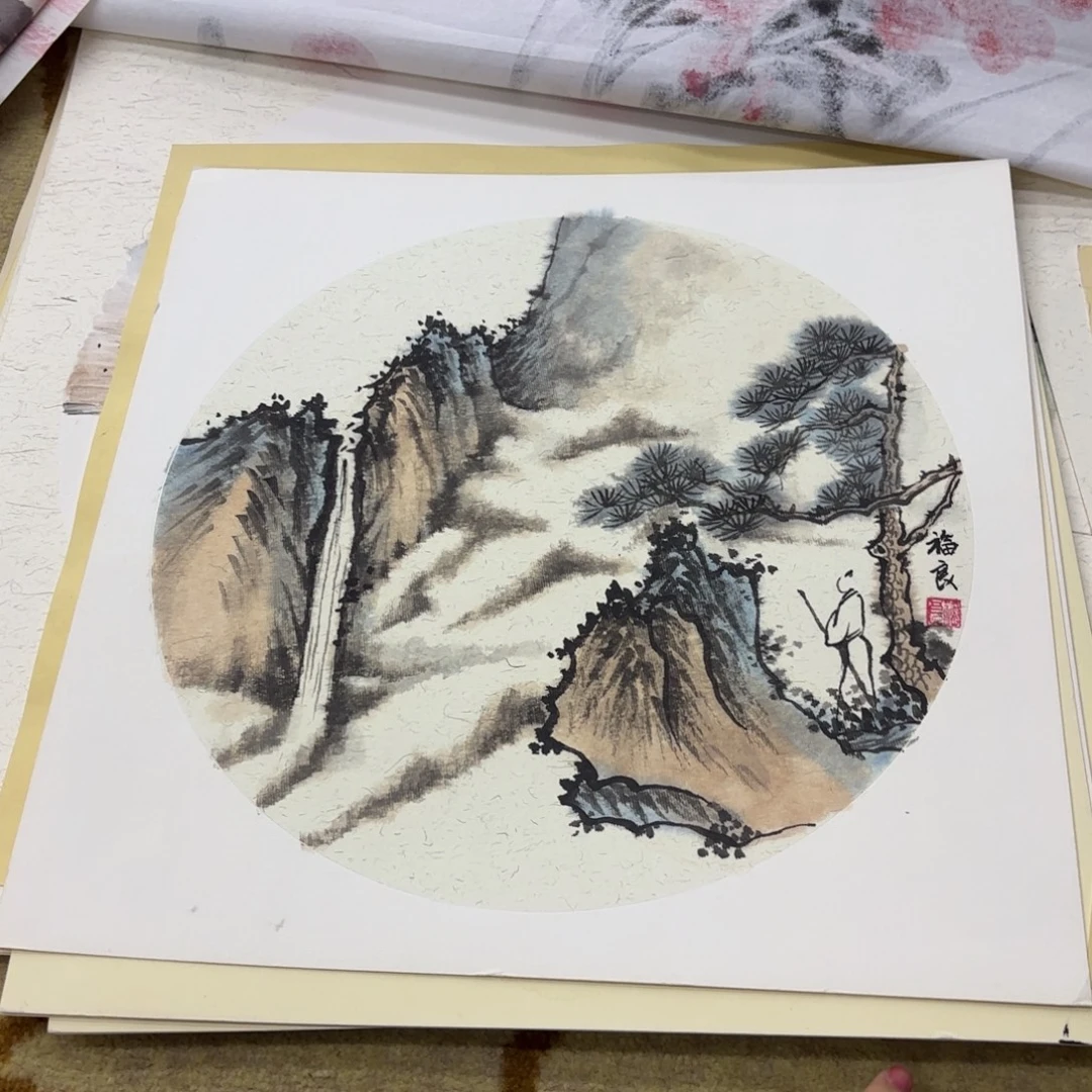 国画福良38卡纸作品童