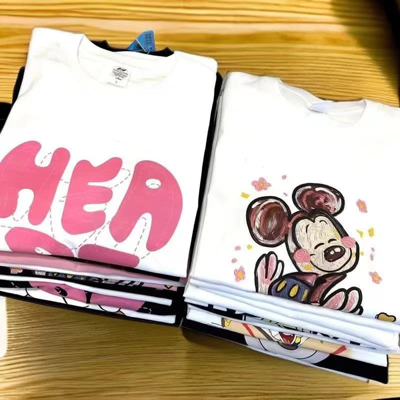 【H101-H300】高级感棉女士短袖t恤女松欧货大版上衣潮