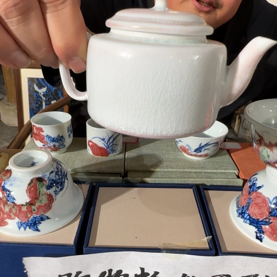 高温颜色釉茶壶产品