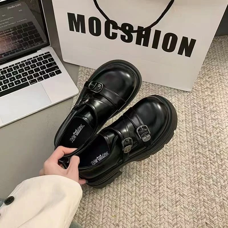 M11-29 英伦复古小皮鞋2025新款春季厚底乐福女鞋Miu系学院风单鞋