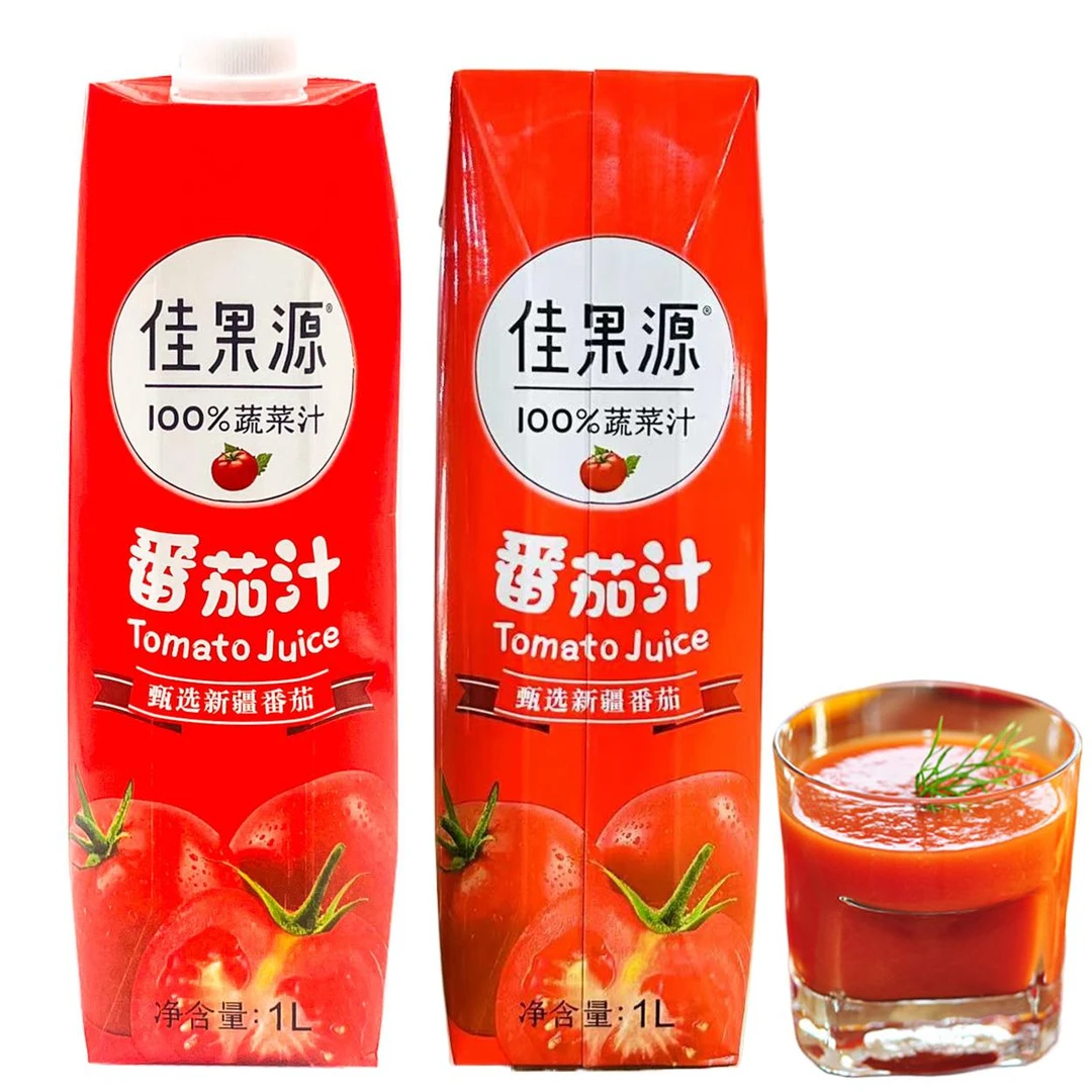 【2025.5.10】佳果源100%蔬菜汁新疆番茄汁1L装果蔬汁控卡无添加