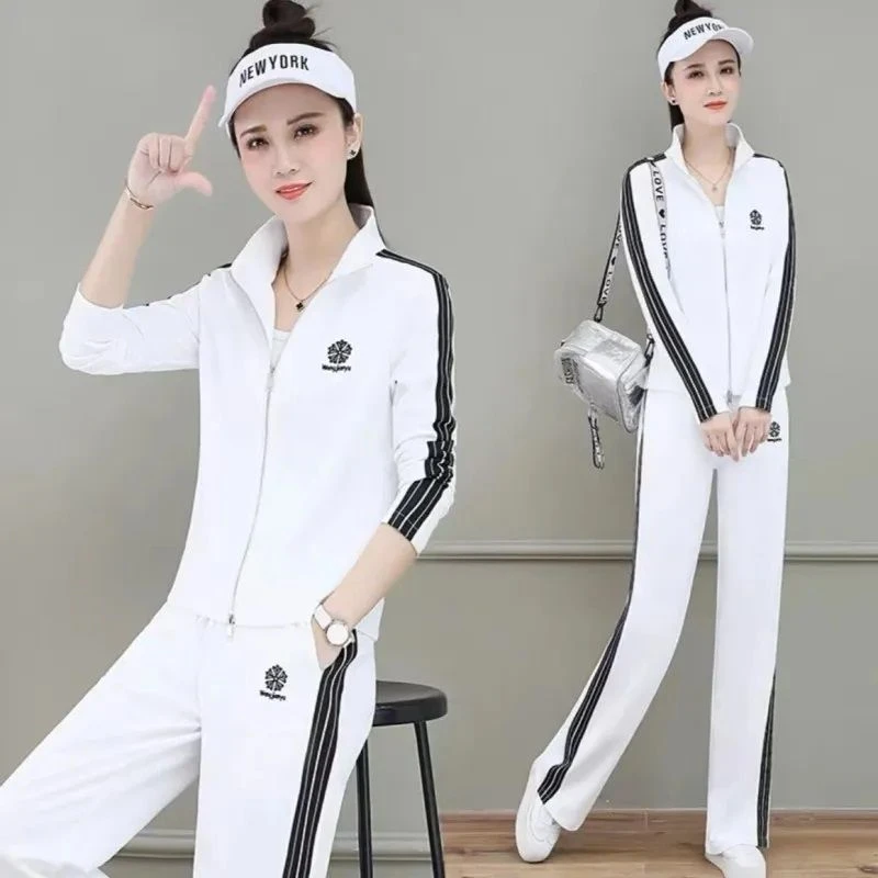 2025春秋季新款韩版时尚休闲运动服套装洋气妈妈装宽松显瘦两件套