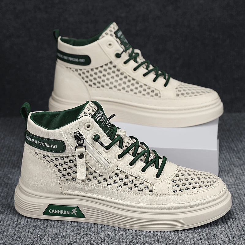 【设计师款】2025春夏新款男鞋子增高休闲鞋防滑耐磨户外马丁靴透气