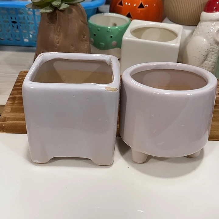 摆件陶盆有孔 微瑕介意勿拍