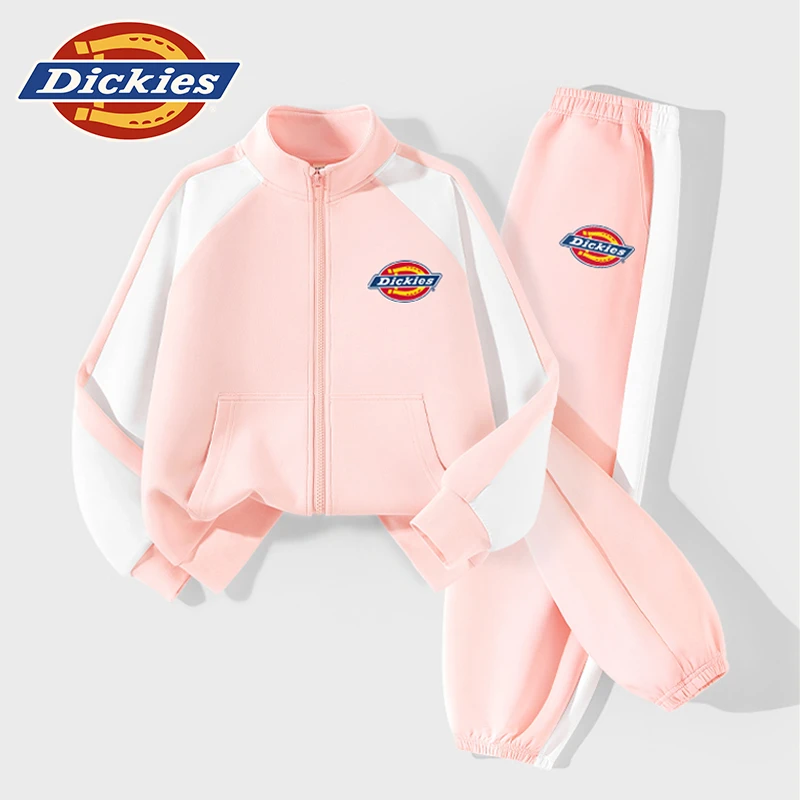 Dickies童装女童秋装休闲套装小女孩粉色运动服儿童宽松洋气外套