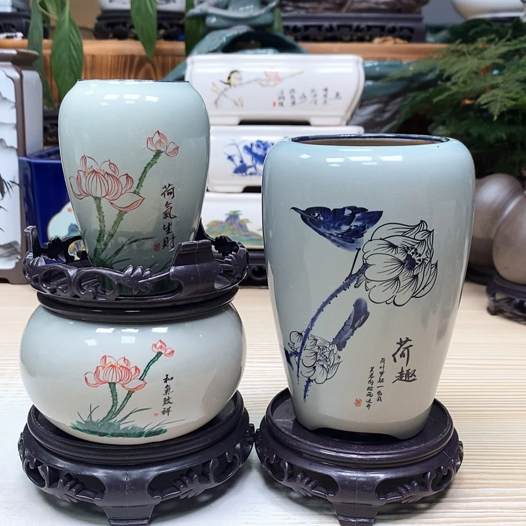 紫砂花盆陶瓷艺术花盆陶瓷