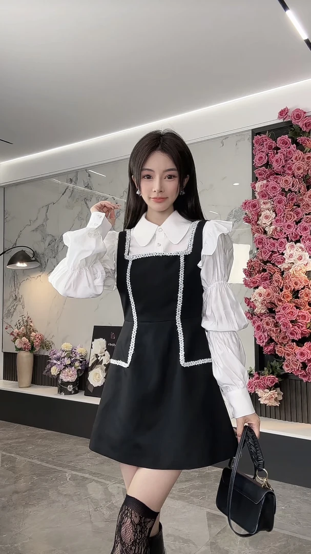 【磊磊】春季上新减龄显瘦小香风背心裙#892