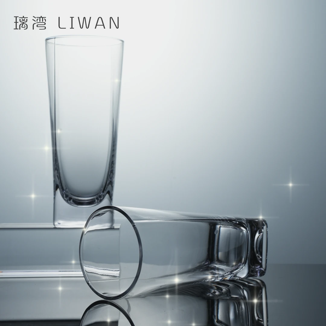 高颜值水晶四方玻璃杯家用厚款茶杯轻奢风杯子小清新专用果汁杯
