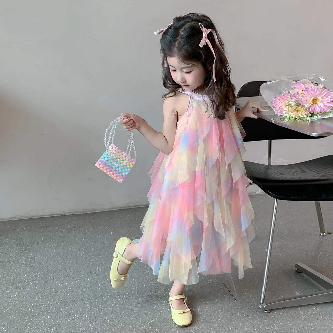 女童连衣裙夏季2025新款洋气吊带背心公主裙儿童夏装裙子女童