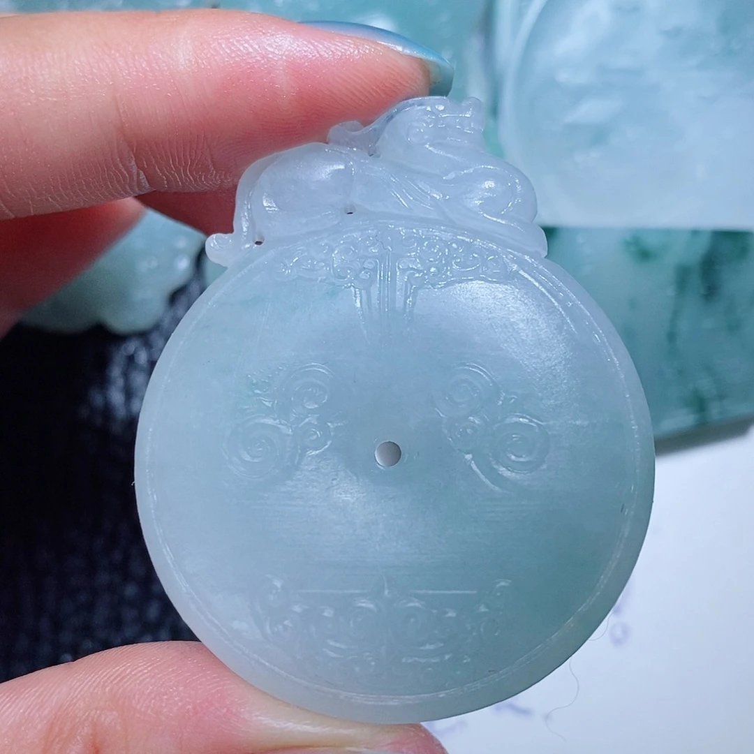 定制翡翠未镶嵌毛货付款后确认抛光