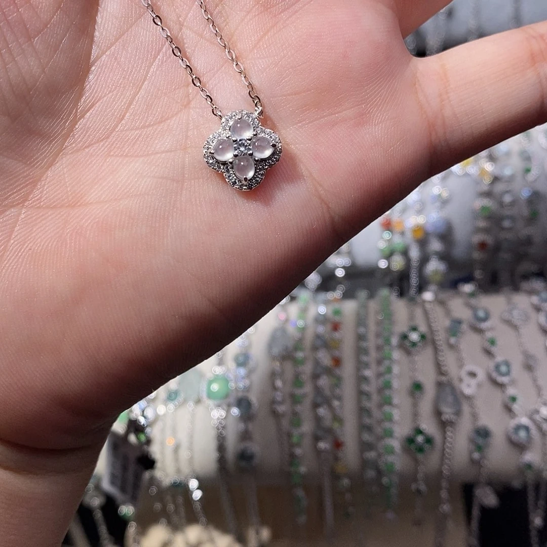 翡翠银S925镶嵌颈饰