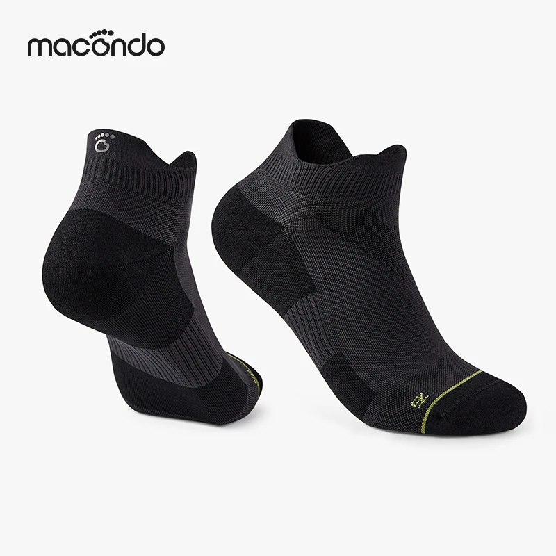 马孔多黑色训练踝袜 吸湿排汗 缓震透气 3A级抗菌 跑步马拉松