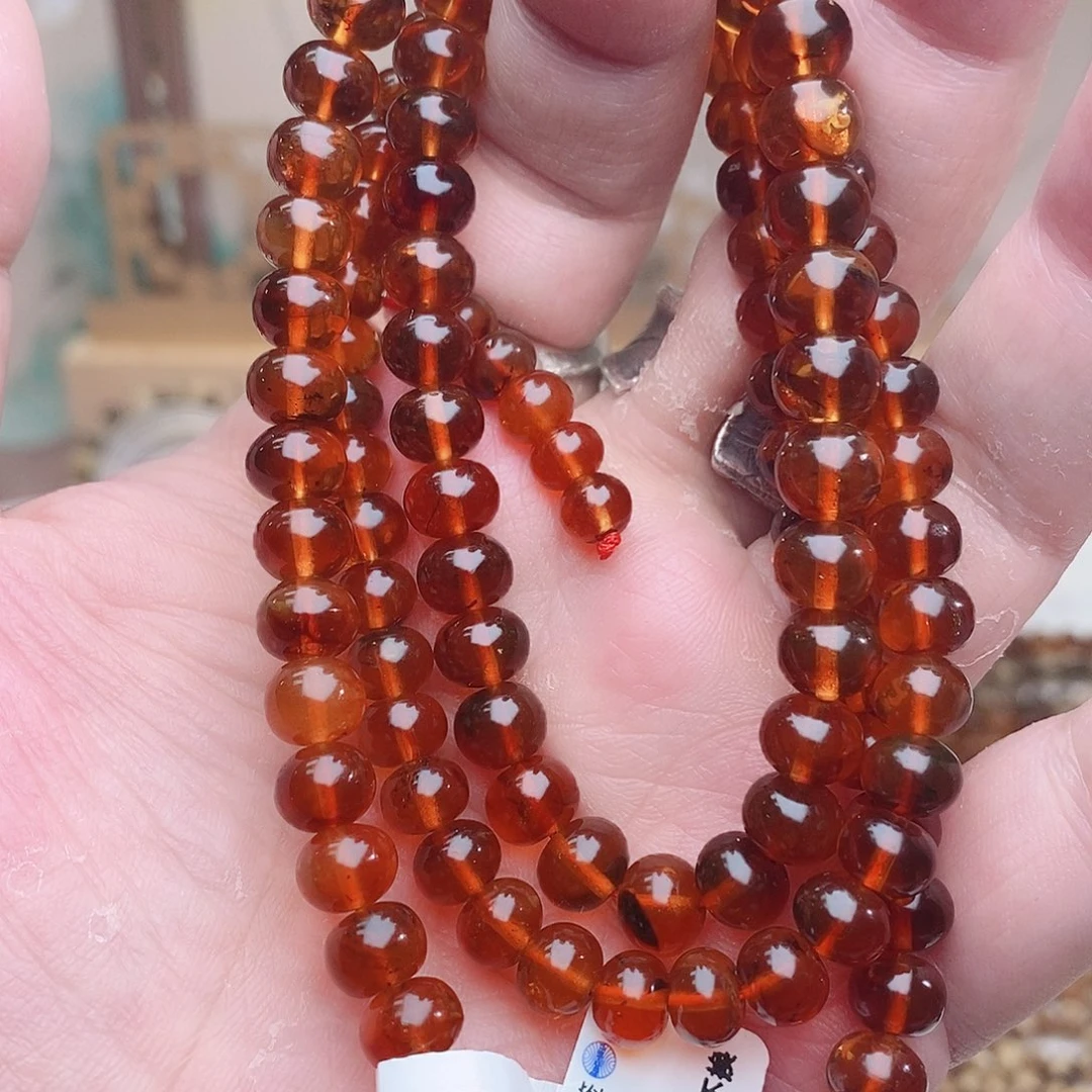 琥珀未镶嵌裸石血珀108 7+